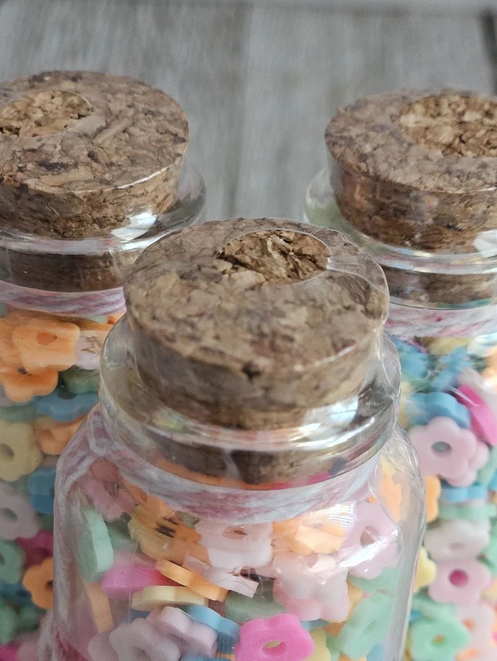 3-Pack Jar of Miniature Plastic Beads Multi-Colored Pastel Crafting Sewing DIY